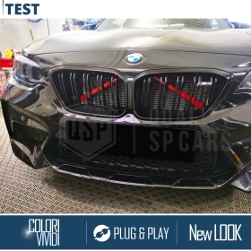 Red Crash Bar Covers for BMW 2 Series F22 F23 Front Grill | Rigid Radiator Protection Bars