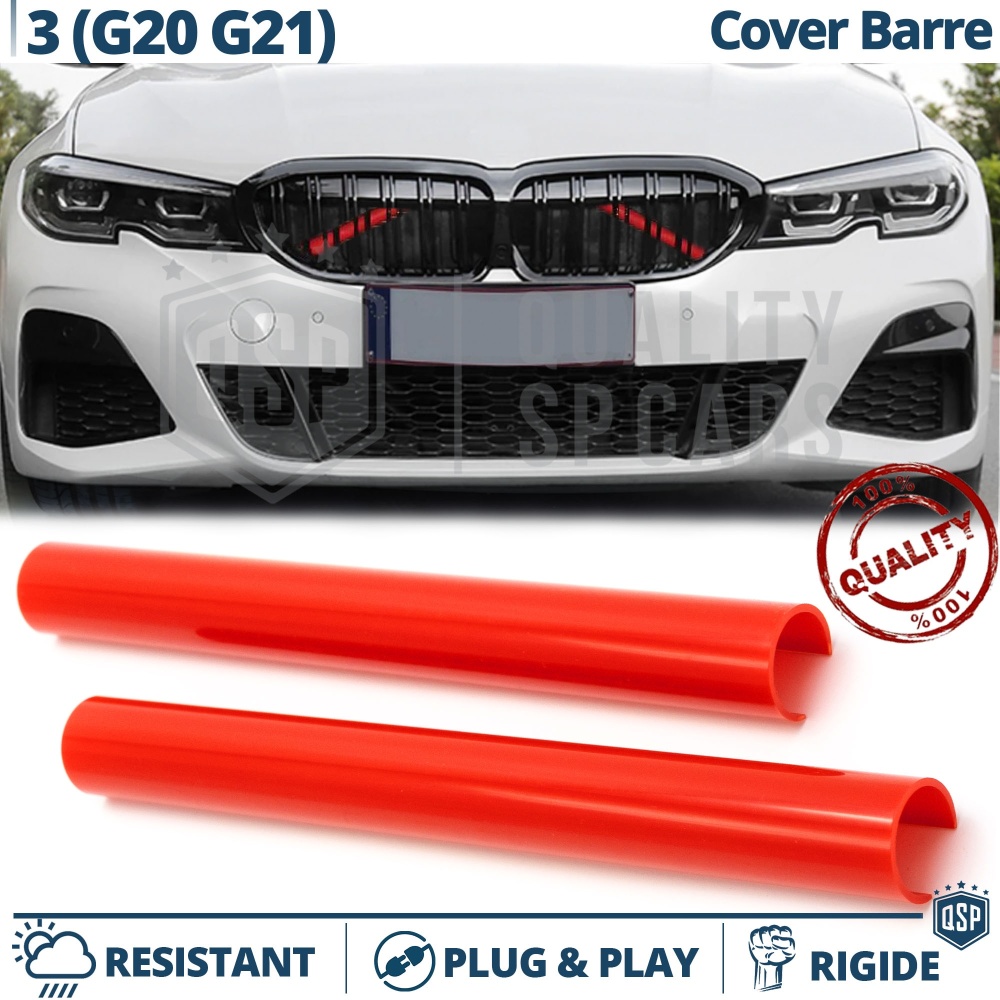 Barras Soporte Rejilla Rojas para BMW Serie 3 G20 G21 | Tiras Rigidas Protección Radiador Barras Soporte Rejilla Rojas para BMW Serie 3 G20 G21 | Tiras Rigidas Protección Radiador