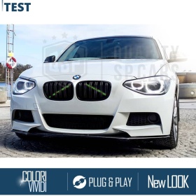 Green Crash Bar Covers for BMW 1 Series F20 F21 Front Grill | Rigid Radiator Protection Bars
