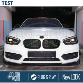 Green Crash Bar Covers for BMW 1 Series F20 F21 Front Grill | Rigid Radiator Protection Bars