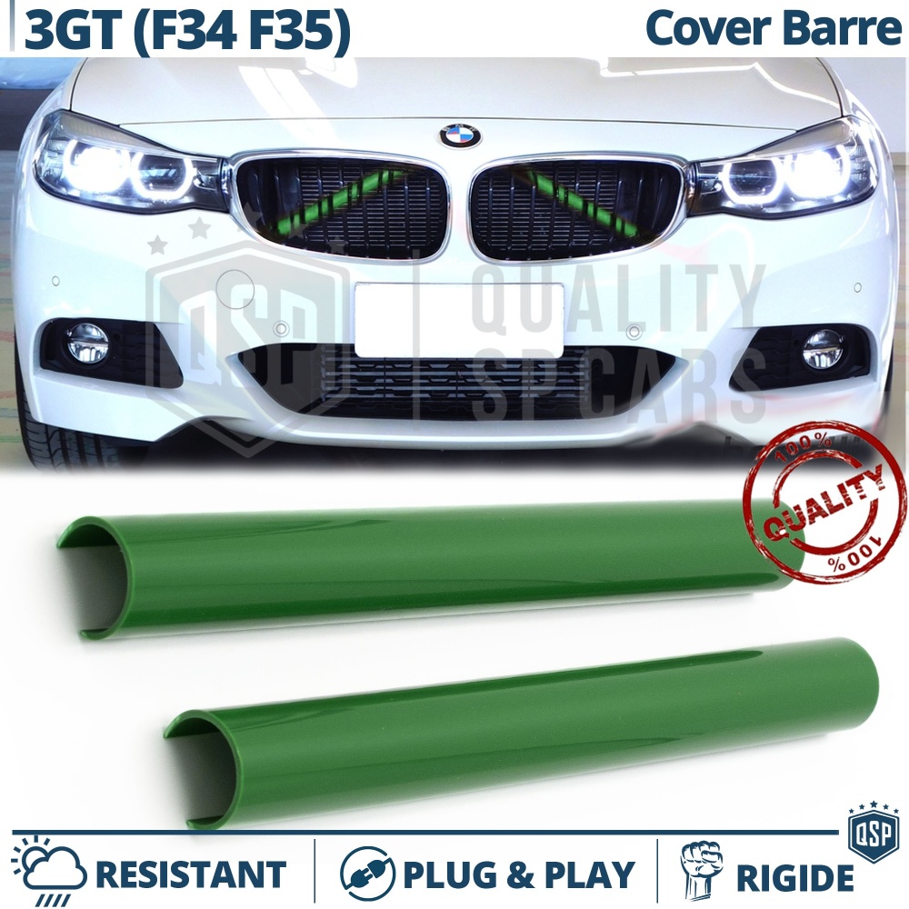Grüne Kühlergrill Zierleisten Rohr Streifen für BMW 3ER GT F34 F35 | Starre Kühlerschutz Bänder