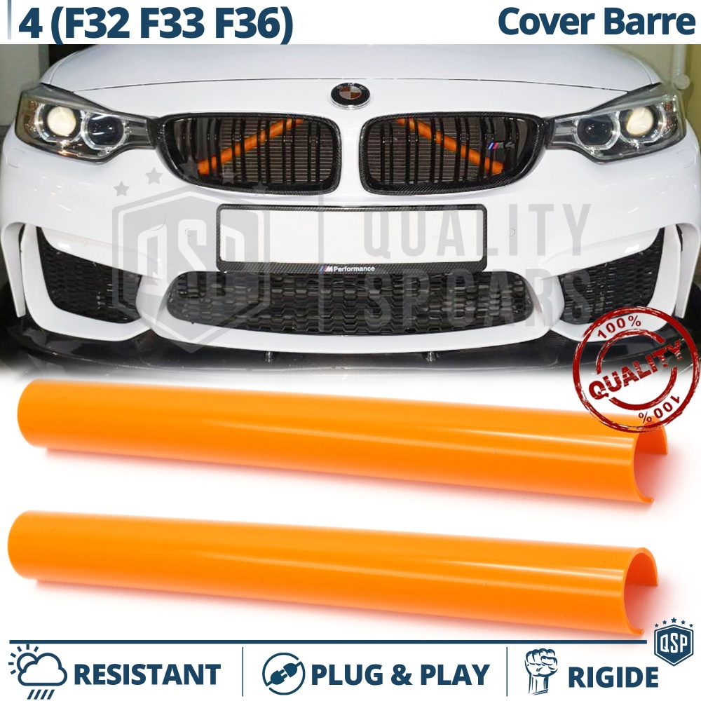 Barras Soporte Rejilla Naranja para BMW Serie 4 F32 F33 F36 | Tiras Rigidas Protección Radiador