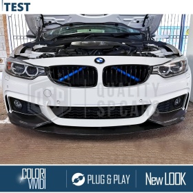 Barres de Garniture de Calandre Bleues pour BMW Série 4 F32 F33 F36 | Bandes de Protection de Radiateur