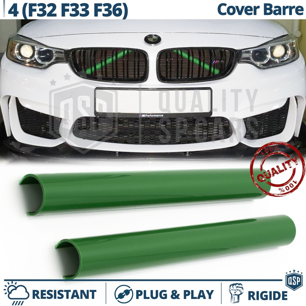 Barras Soporte Rejilla Verdes para BMW Serie 4 F32 F33 F36 | Tiras Rigidas Protección Radiador