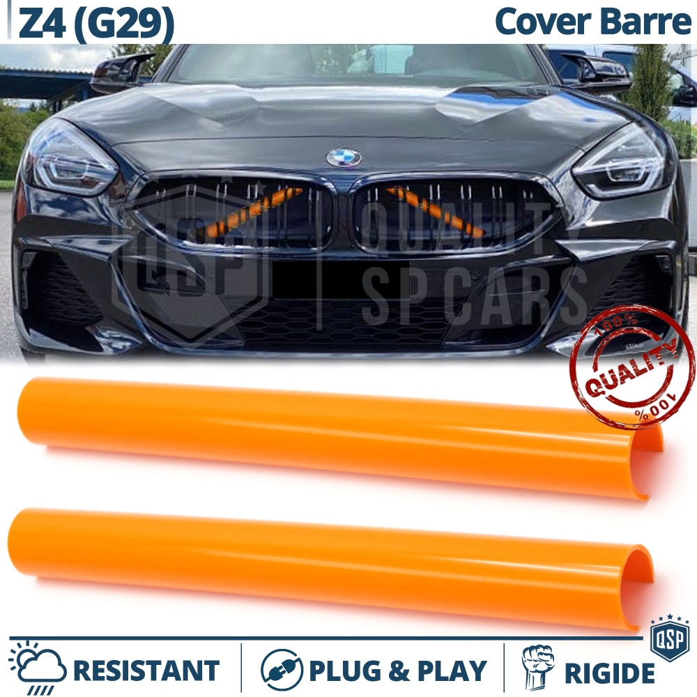 Orange Crash Bar Covers for BMW Z4 G29 Front Grill | Rigid Radiator Protection Bars