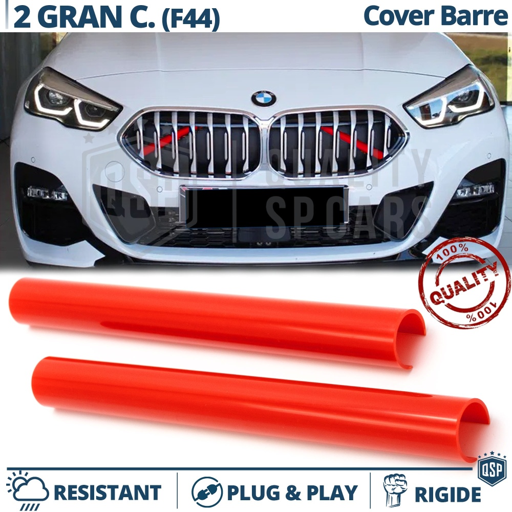 Rot Kühlergrill Zierleisten Rohr Streifen für BMW 2er Gran Coupè F44 | Starre Kühlerschutz Bänder Rot Kühlergrill Zierleisten Rohr Streifen für BMW 2er Gran Coupè F44 | Starre Kühlerschutz Bänder