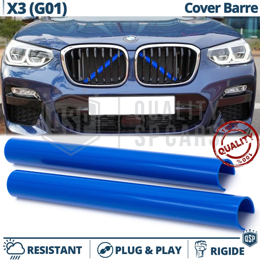 Cover Barre Radiatore per Bmw X3 G01 Blu | Fasce Rigide Professionali per Barre Trasversali Cover Barre Radiatore per Bmw X3 G01 Blu | Fasce Rigide Professionali per Barre Trasversali