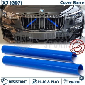 Barras Soporte Rejilla Azules para BMW X7 G07 | Tiras Rigidas Protección Radiador