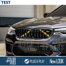 Yellow Crash Bar Covers for BMW X3 G01 Front Grill | Rigid Radiator Protection Bars
