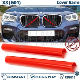 Barras Soporte Rejilla Rojas para BMW X3 G01 | Tiras Rigidas Protección Radiador
