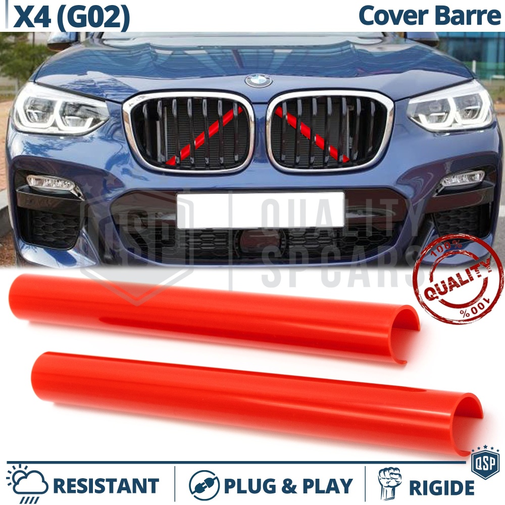 Cover Barre Radiatore per Bmw X4 G02 Rosse | Fasce Rigide Professionali per Barre Trasversali Cover Barre Radiatore per Bmw X4 G02 Rosse | Fasce Rigide Professionali per Barre Trasversali
