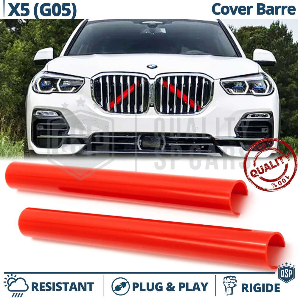 Barras Soporte Rejilla Rojas para BMW X5 G05 | Tiras Rigidas Protección Radiador Barras Soporte Rejilla Rojas para BMW X5 G05 | Tiras Rigidas Protección Radiador