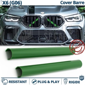 Barras Soporte Rejilla Verdes para BMW X6 G06 | Tiras Rigidas Protección Radiador
