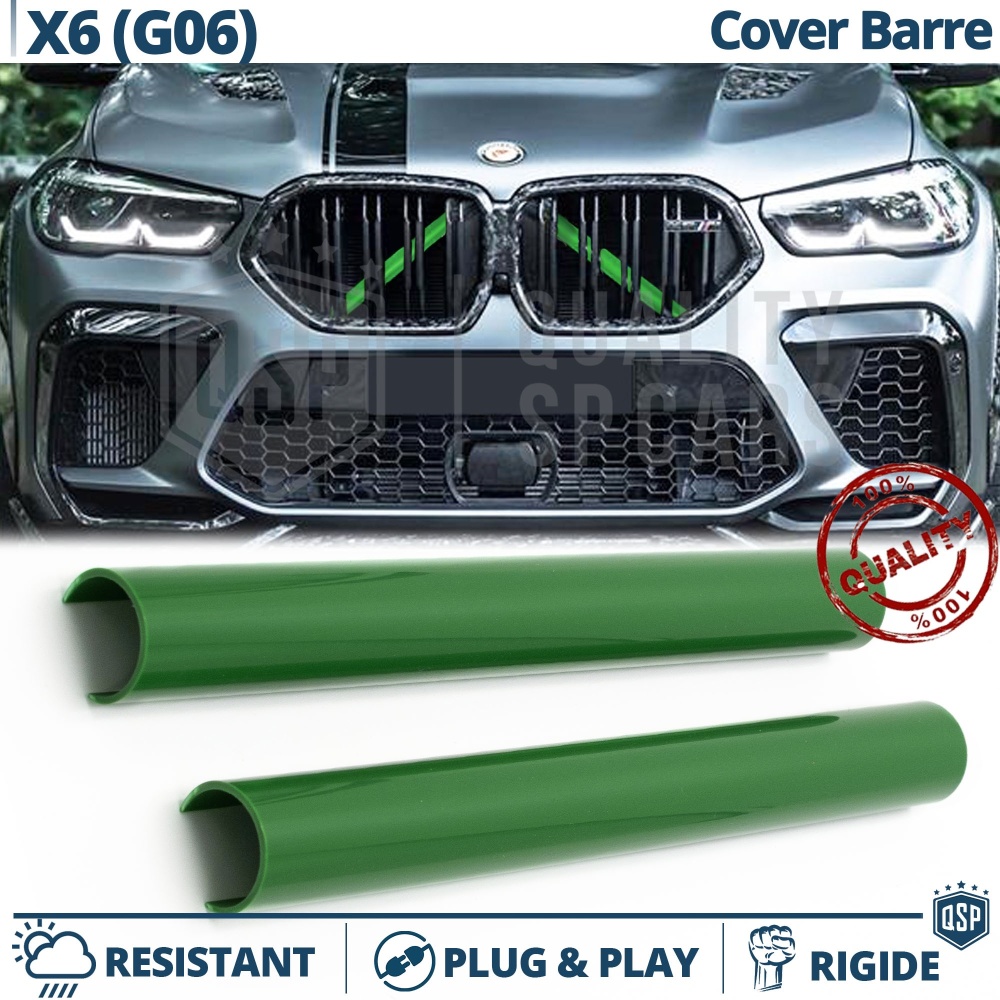 Barras Soporte Rejilla Verdes para BMW X6 G06 | Tiras Rigidas Protección Radiador