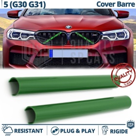 Grüne Kühlergrill Zierleisten Rohr Streifen für BMW 5ER G30, G31 | Starre Kühlerschutz Bänder