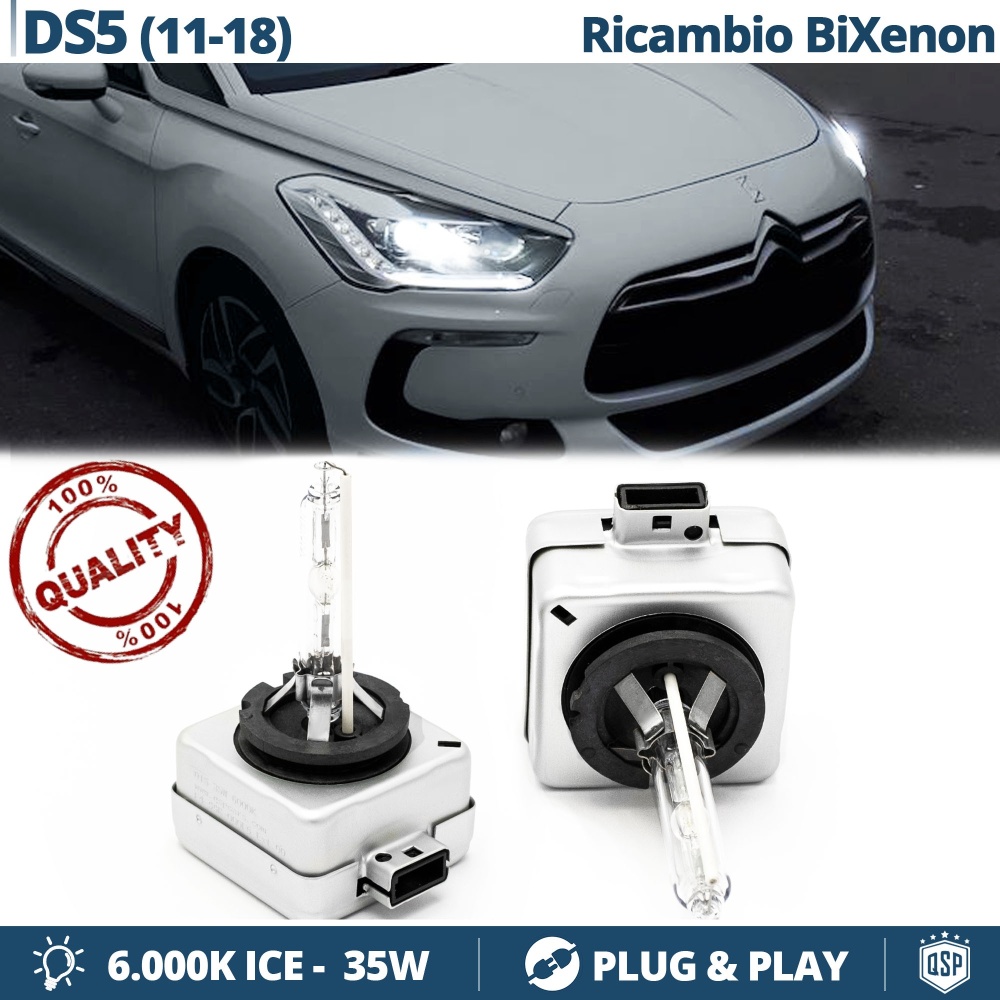 2x Bombillas Bi-Xenon D1S de Repuesto para CITROEN DS5 Luz 6.000K Blanco Frio Lámpara 35W