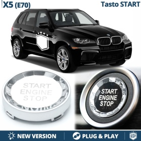 Engine Start Stop Button for Bmw X5 E70 | START STOP Button CRYSTAL Chromed