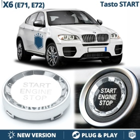 Botón de Arranque START STOP  para Bmw X6 E71, E72 | Pulsador Arranque CRISTAL Cromado