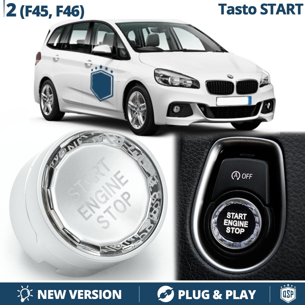 Botón de Arranque START STOP para Bmw Serie 2 F45, F46 con Botón OFF | Pulsador CRISTAL Botón de Arranque START STOP para Bmw Serie 2 F45, F46 con Botón OFF | Pulsador CRISTAL