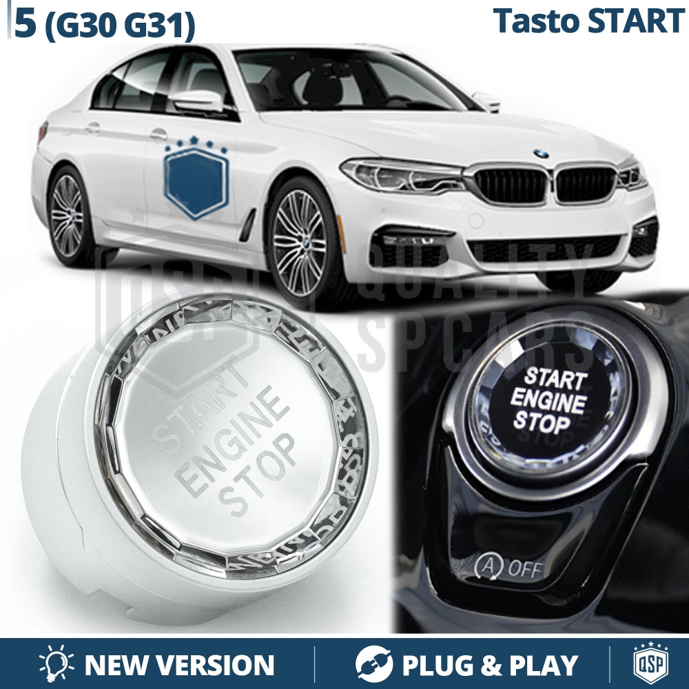 START STOP Knopf Abdeckung für Bmw 5ER G30, G31 mit OFF Taste | Motorstartknopf KRISTALL
