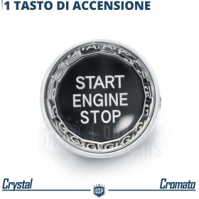 START STOP Knopf Abdeckung für Bmw 5ER G30, G31 mit OFF Taste | Motorstartknopf KRISTALL