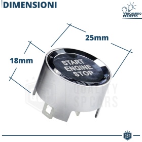 Botón de Arranque START STOP  para Bmw X1 F48 con Botón OFF | Pulsador Arranque Motor CRISTAL