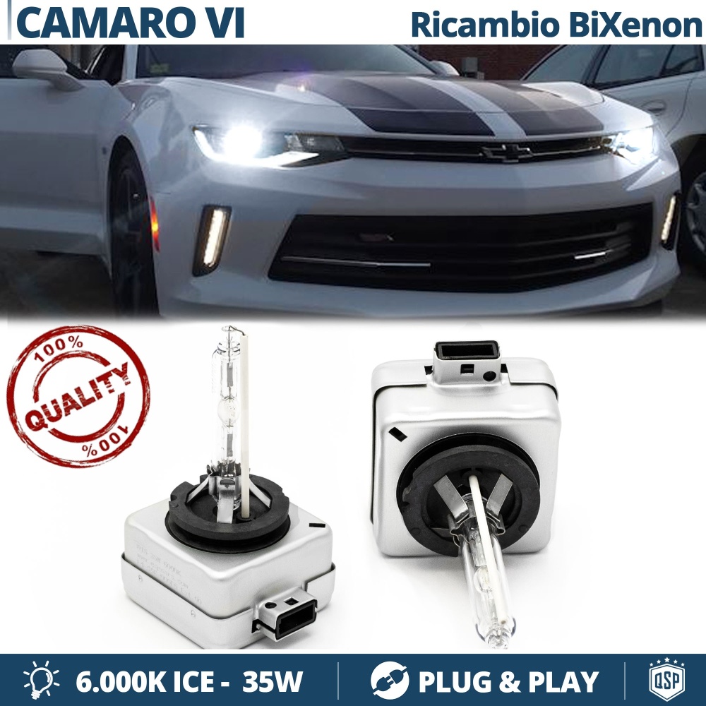 2x Bombillas Bi-Xenon D3S de Repuesto para CHEVROLET CAMARO 6 Luz 6.000K Blanco Frio Lámpara 35W