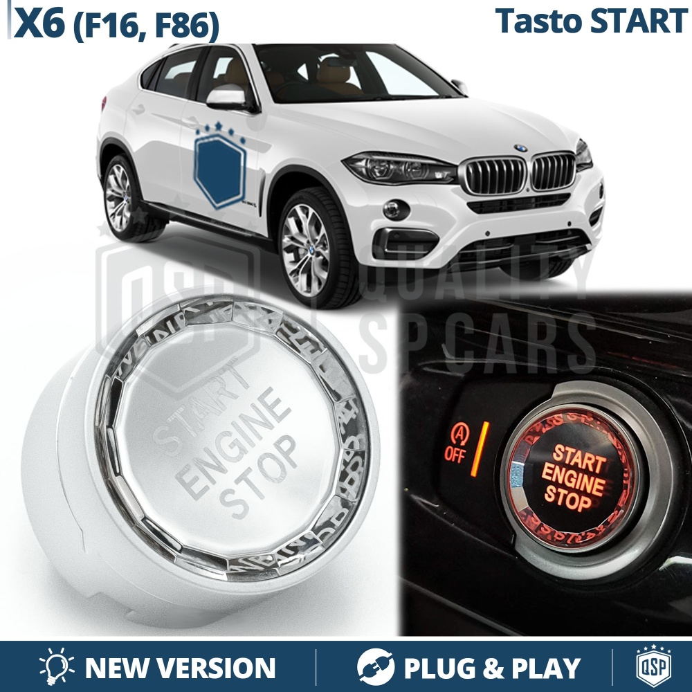 Botón de Arranque START STOP para Bmw X6 F16, F86 con Botón OFF | Pulsador Arranque CRISTAL Botón de Arranque START STOP para Bmw X6 F16, F86 con Botón OFF | Pulsador Arranque CRISTAL