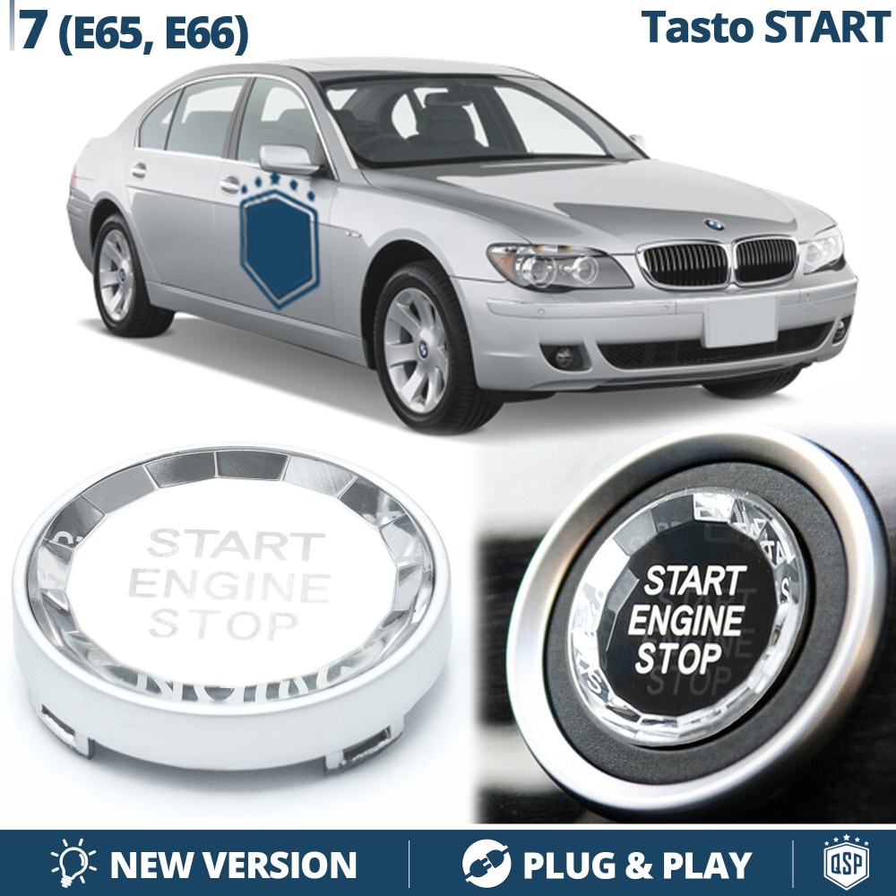 Botón de Arranque START STOP para Bmw Serie 7 E65, E66 | Pulsador Arranque CRISTAL Cromado Botón de Arranque START STOP para Bmw Serie 7 E65, E66 | Pulsador Arranque CRISTAL Cromado