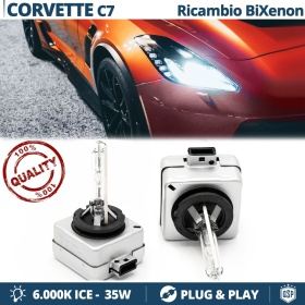 2x Bombillas Bi-Xenon D3S de Repuesto para CHEVROLET CORVETTE C7 Luz 6.000K Blanco Frio Lámpara 35W