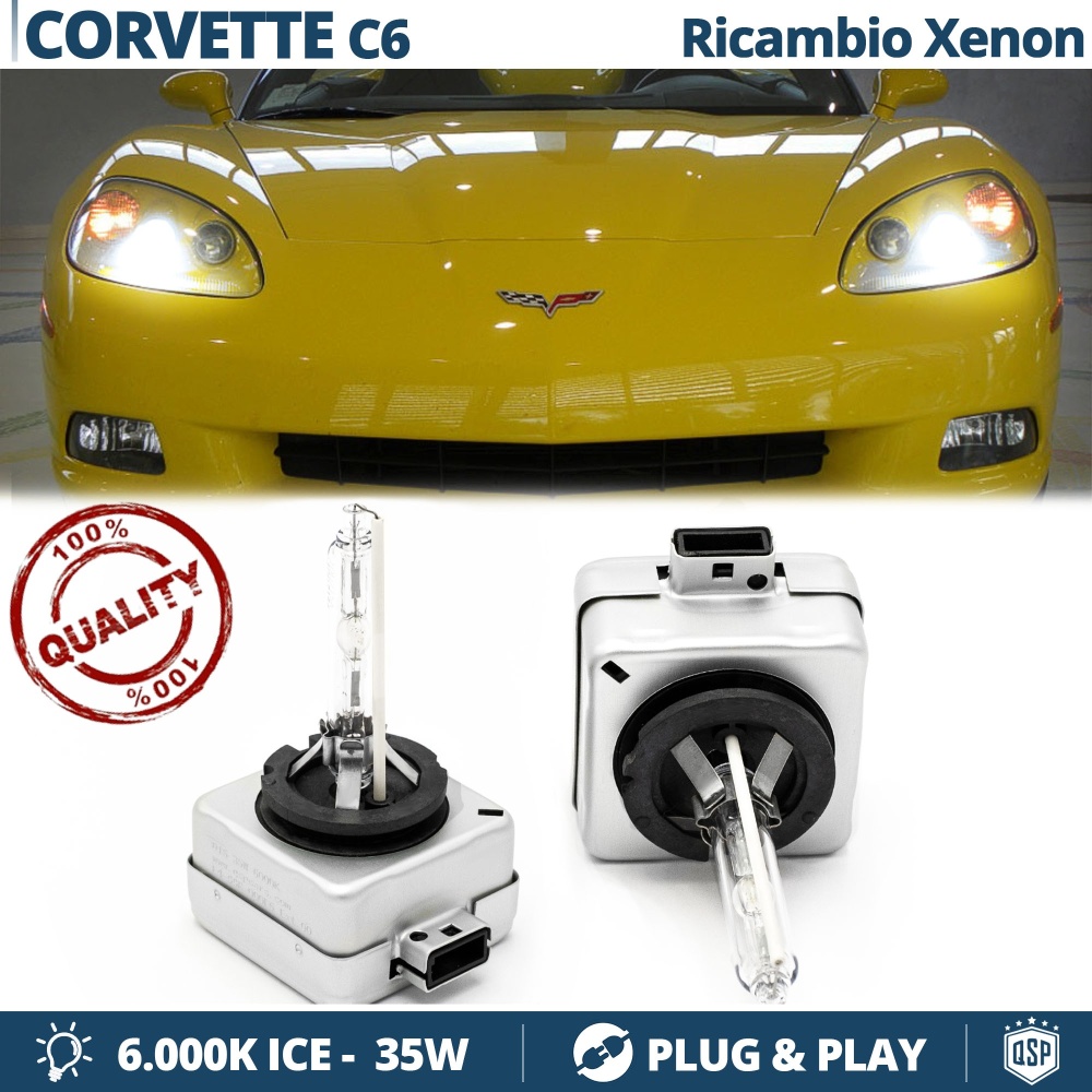 2x Bombillas Xenon D1S de Repuesto para CHEVROLET CORVETTE C6 Luz 6.000K Blanco Frio Lámpara 35W