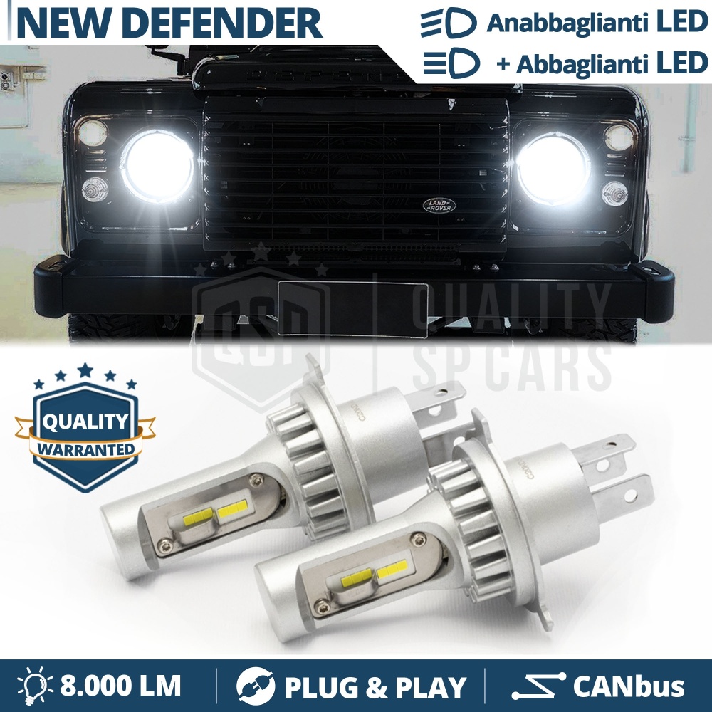 Kit Led H4 para LAND ROVER NEW DEFENDER Luces de Cruce + Carretera 6500k | Plug & Play CANbus Kit Led H4 para LAND ROVER NEW DEFENDER Luces de Cruce + Carretera 6500k | Plug & Play CANbus