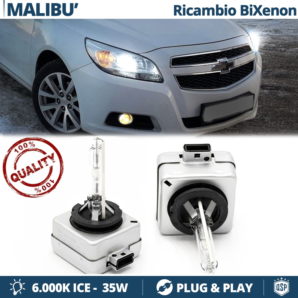 2x Bombillas Bi-Xenon D3S de Repuesto para CHEVROLET MALIBU Luz 6.000K Blanco Frio Lámpara 35W