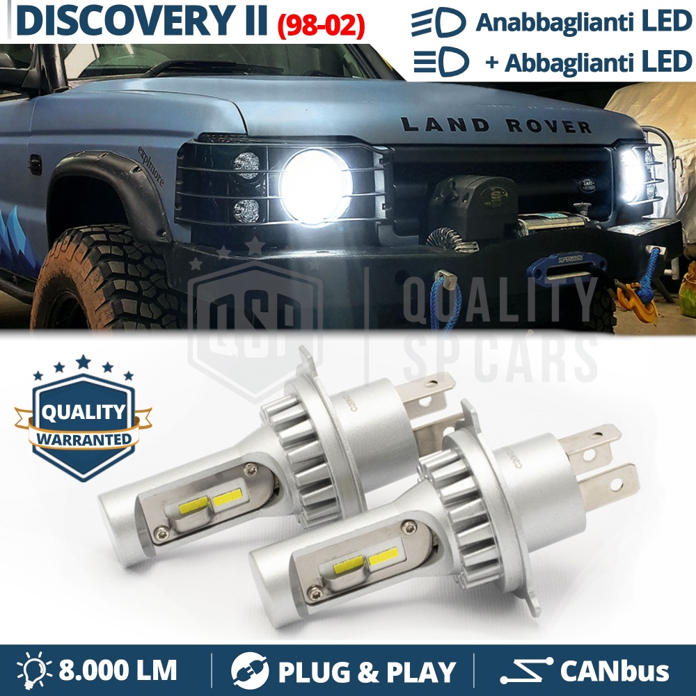 H4 Led Kit for DISCOVERY 2 98-02 Low + High Beam 6500K 8000LM | Plug & Play CANbus H4 Led Kit for DISCOVERY 2 98-02 Low + High Beam 6500K 8000LM | Plug & Play CANbus