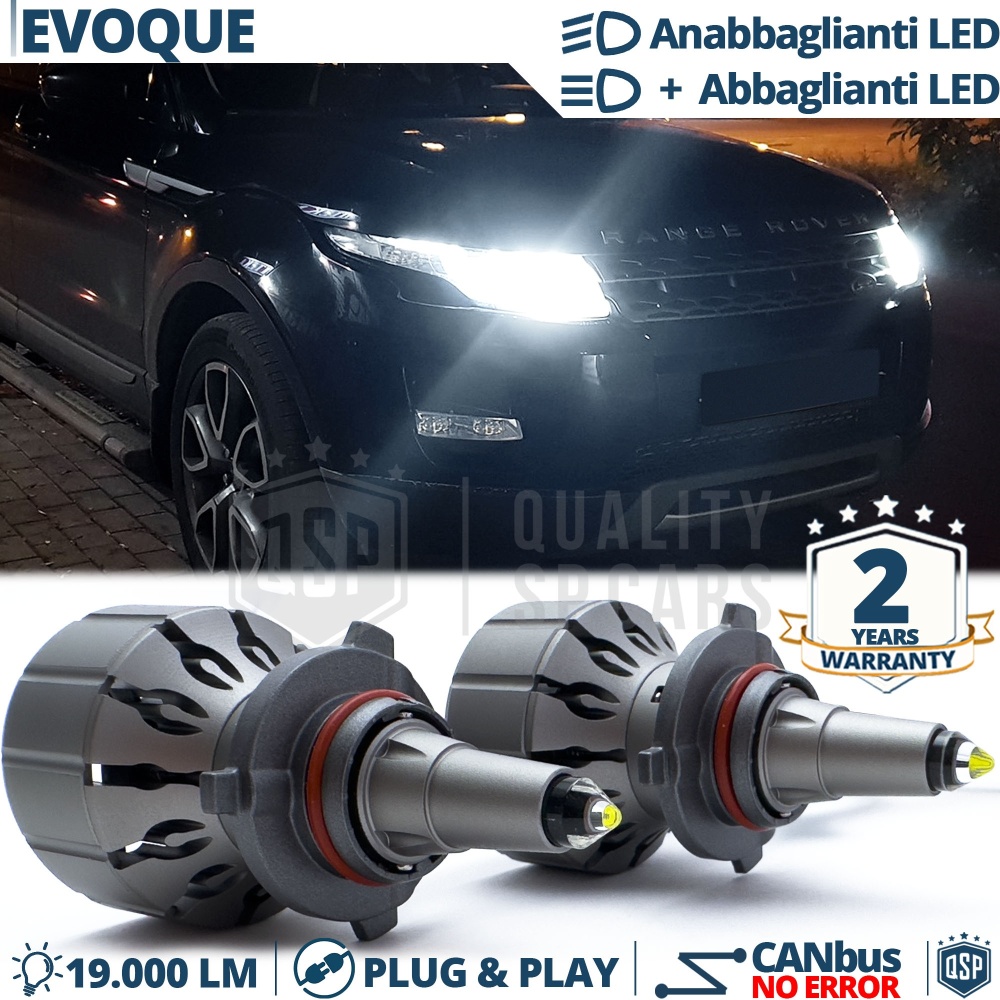 Kit Lampadine LED HB3 Per RANGE ROVER EVOQUE 2011-15 Anabbaglianti + Abbaglianti | 19000LM