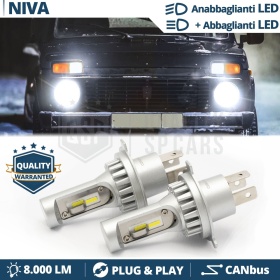 Kit Led H4 para LADA NIVA Luces de Cruce + Carretera 6500k 8000LM | Plug & Play CANbus