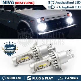 Kit Led H4 para LADA NIVA Facelift Luces de Cruce + Carretera 6500k 8000LM | Plug & Play CANbus