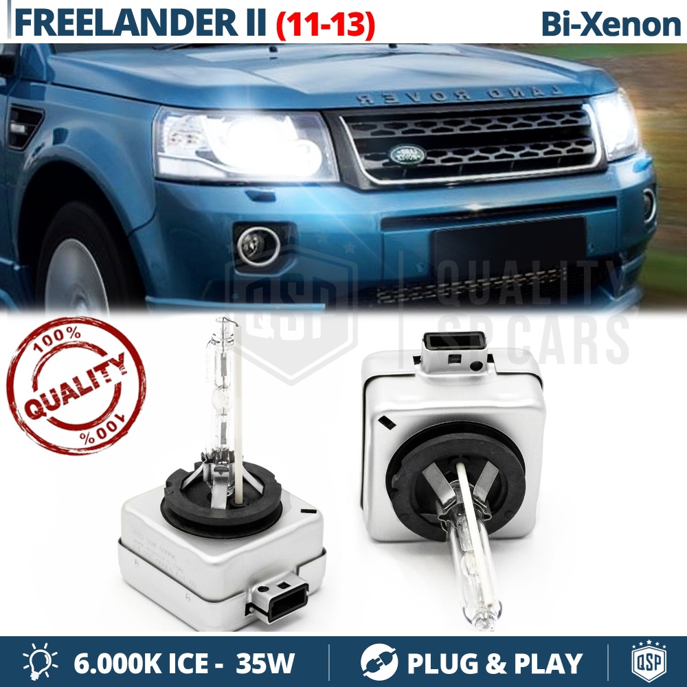 2x Bombillas Bi-Xenon D1S de Repuesto para LAND ROVER FREELANDER 2 11-13 Luz 6.000K Blanco Frio Lámpara 35W