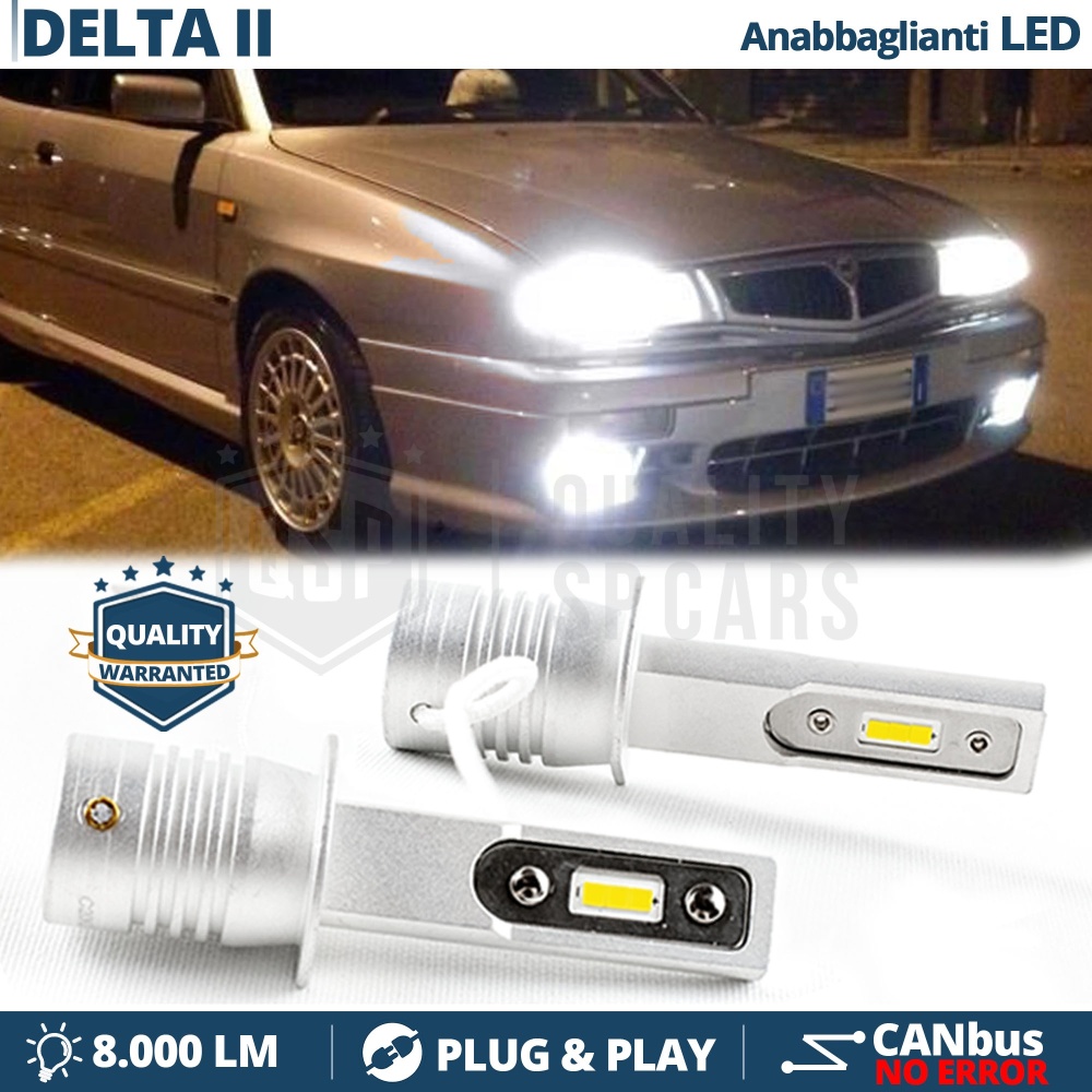 Luces de Cruce LED H1 para LANCIA DELTA 2 | Bombillas Led CANbus Luz Blanca 6500K 8000LM Luces de Cruce LED H1 para LANCIA DELTA 2 | Bombillas Led CANbus Luz Blanca 6500K 8000LM