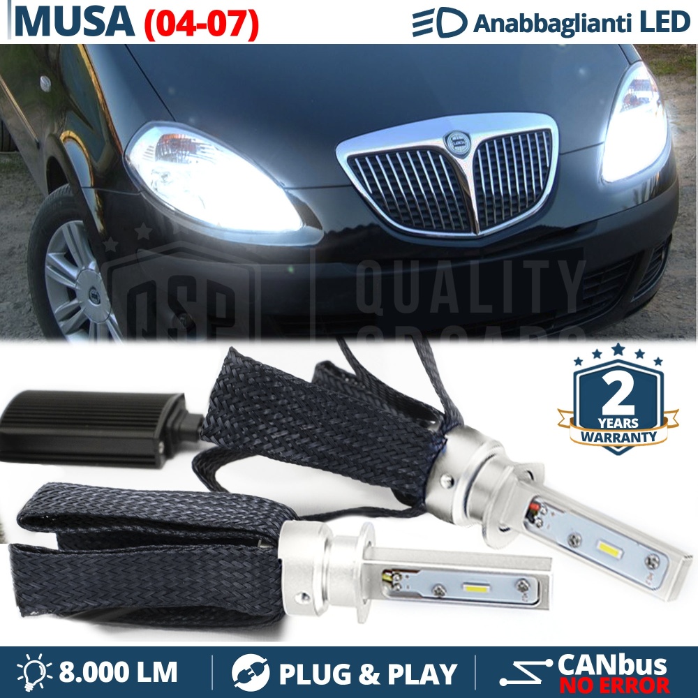 Kit LED H1 para LANCIA MUSA (04-07) Luces de Cruce CANbus | Bombillas LED 6500K 8000LM