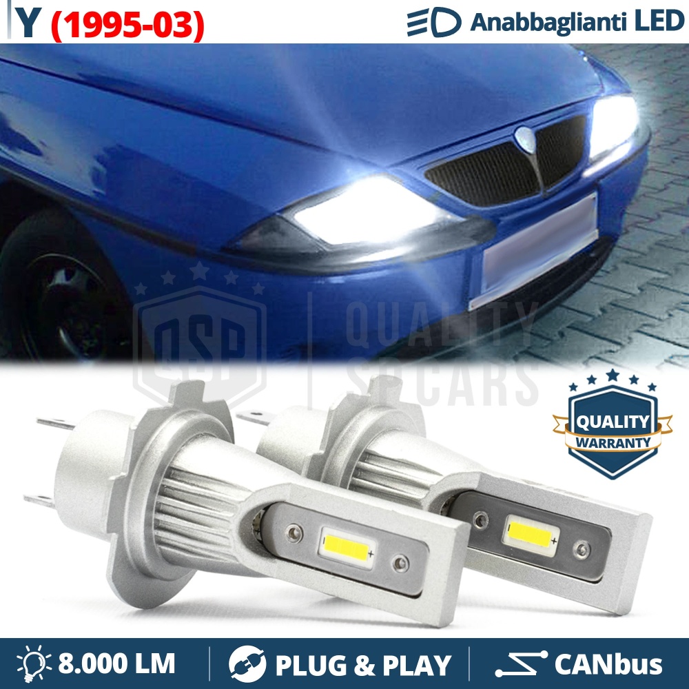 Luces de Cruce LED H7 para LANCIA Y | Bombillas Led CANbus Luz Potente Blanca 6500K 8000LM Luces de Cruce LED H7 para LANCIA Y | Bombillas Led CANbus Luz Potente Blanca 6500K 8000LM