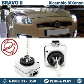 2x Bombillas Bi-Xenon D1S de Repuesto para FIAT BRAVO 2 Luz 6.000K Blanco Frio Lámpara 35W
