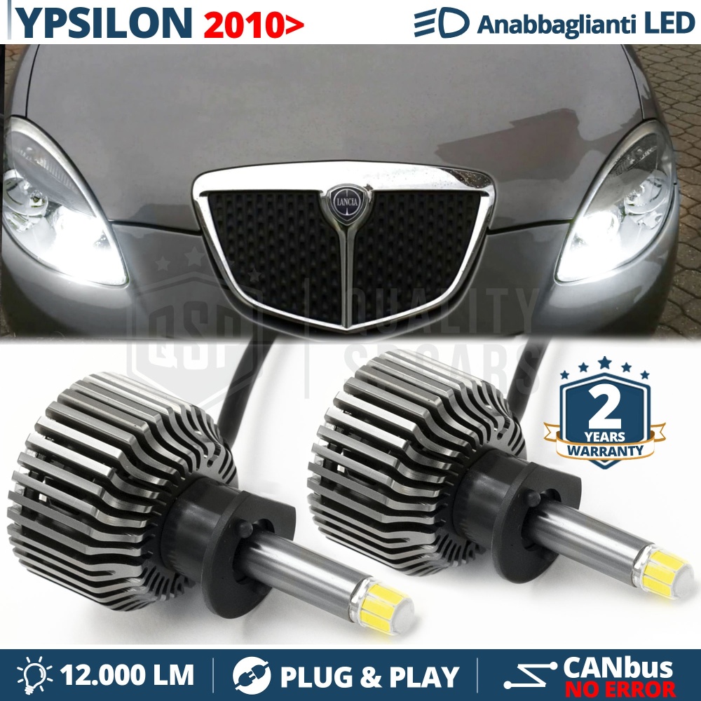 KIT LED H1 para LANCIA YPSILON 843 (desde 2010) Luces de Cruce Lenticulares | Luz Blanca 12000LM | CANbus