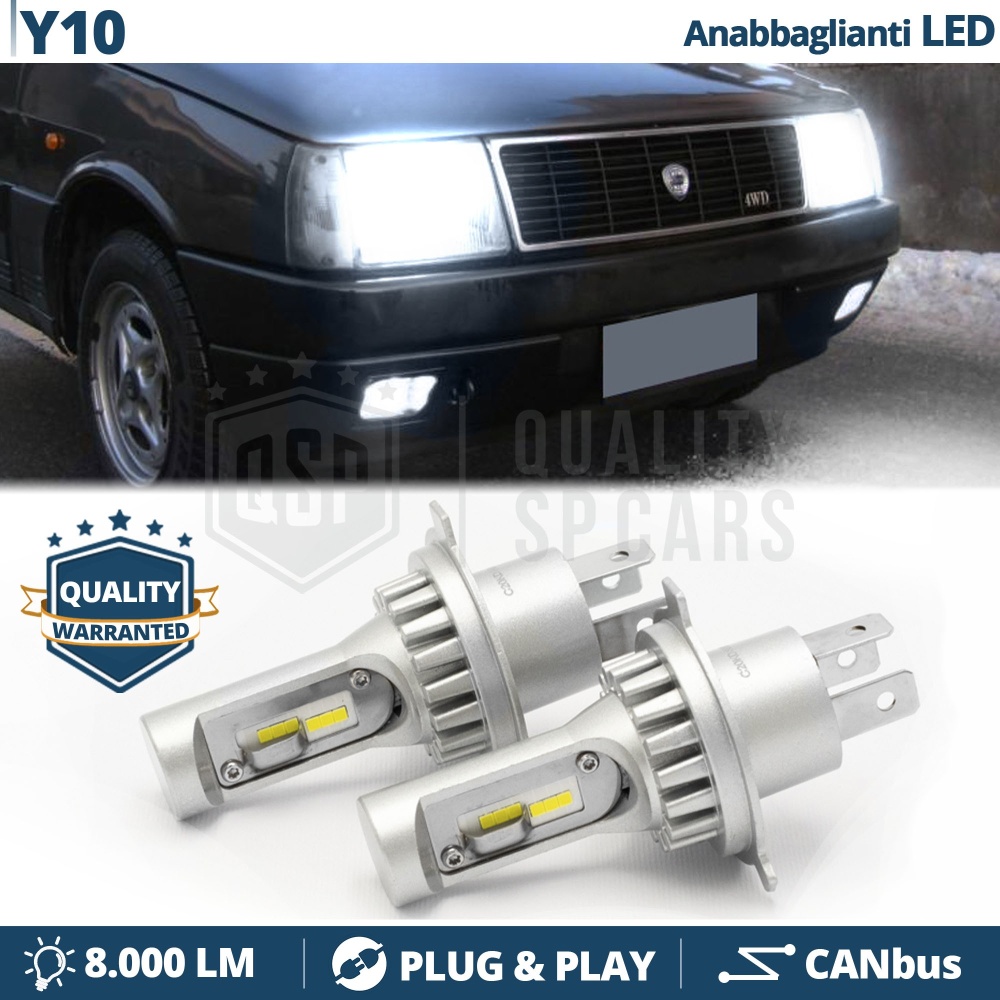 Kit Led H4 para LANCIA Y10 Luces de Cruce + Carretera 6500K 8000LM | Plug & Play CANbus Kit Led H4 para LANCIA Y10 Luces de Cruce + Carretera 6500K 8000LM | Plug & Play CANbus