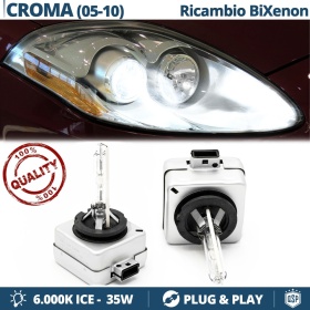 2x Bombillas Bi-Xenon D1S de Repuesto para FIAT CROMA Luz 6.000K Blanco Frio Lámpara 35W