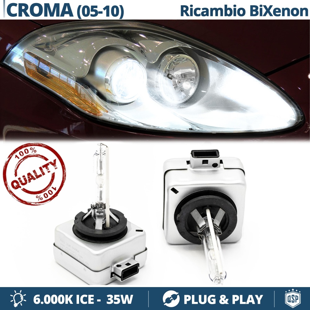 2x Bombillas Bi-Xenon D1S de Repuesto para FIAT CROMA Luz 6.000K Blanco Frio Lámpara 35W