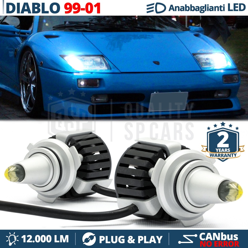 Kit LED para LAMBORGHINI DIABLO V 99-01 Luces de Cruce | CANbus Blanco Frío | 6500K 12000LM
