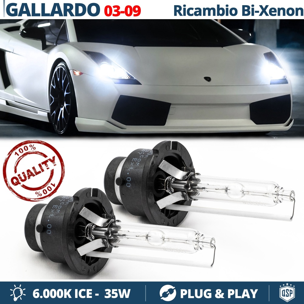 2x Bombillas Bi-Xenon de Repuesto para LAMBORGHINI GALLARDO 03-09 Luz 6.000K Blanco Lámpara 35W