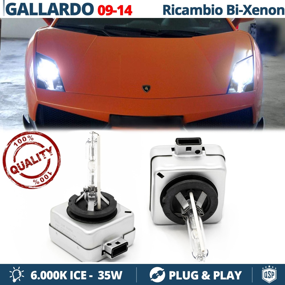 2x Bombillas Bi-Xenon de Repuesto para LAMBORGHINI GALLARDO 09-14 Luz Blanca 6000K 35W