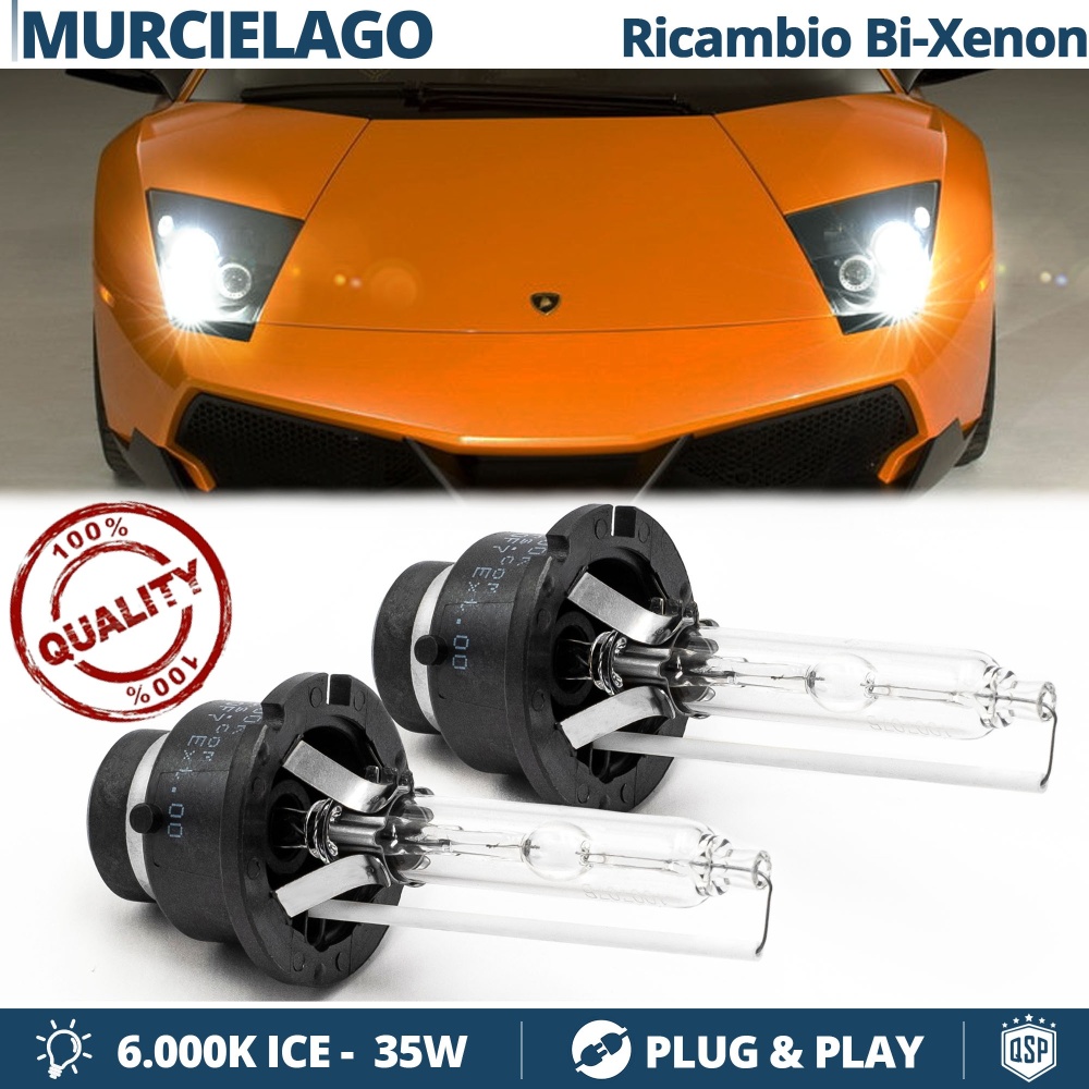 2x Bombillas Bi-Xenon de Repuesto para LAMBORGHINI MURCIÉLAGO Luz Blanca 6000K 35W